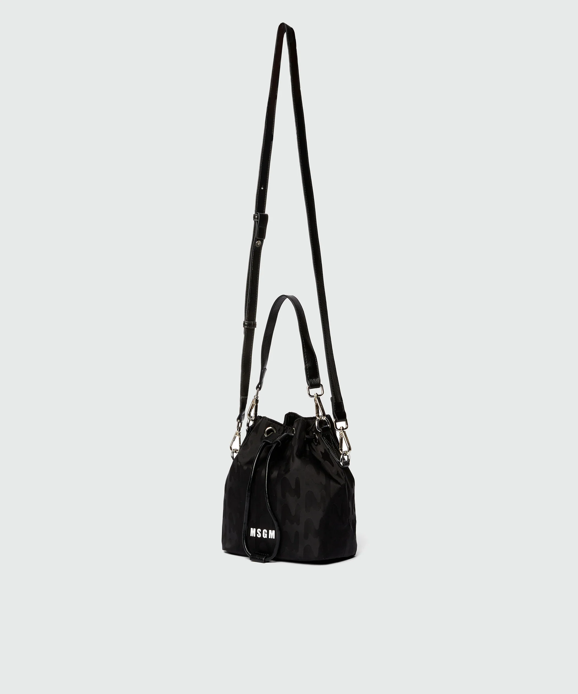 Bucket bag in black Mwave fabric - Image 3