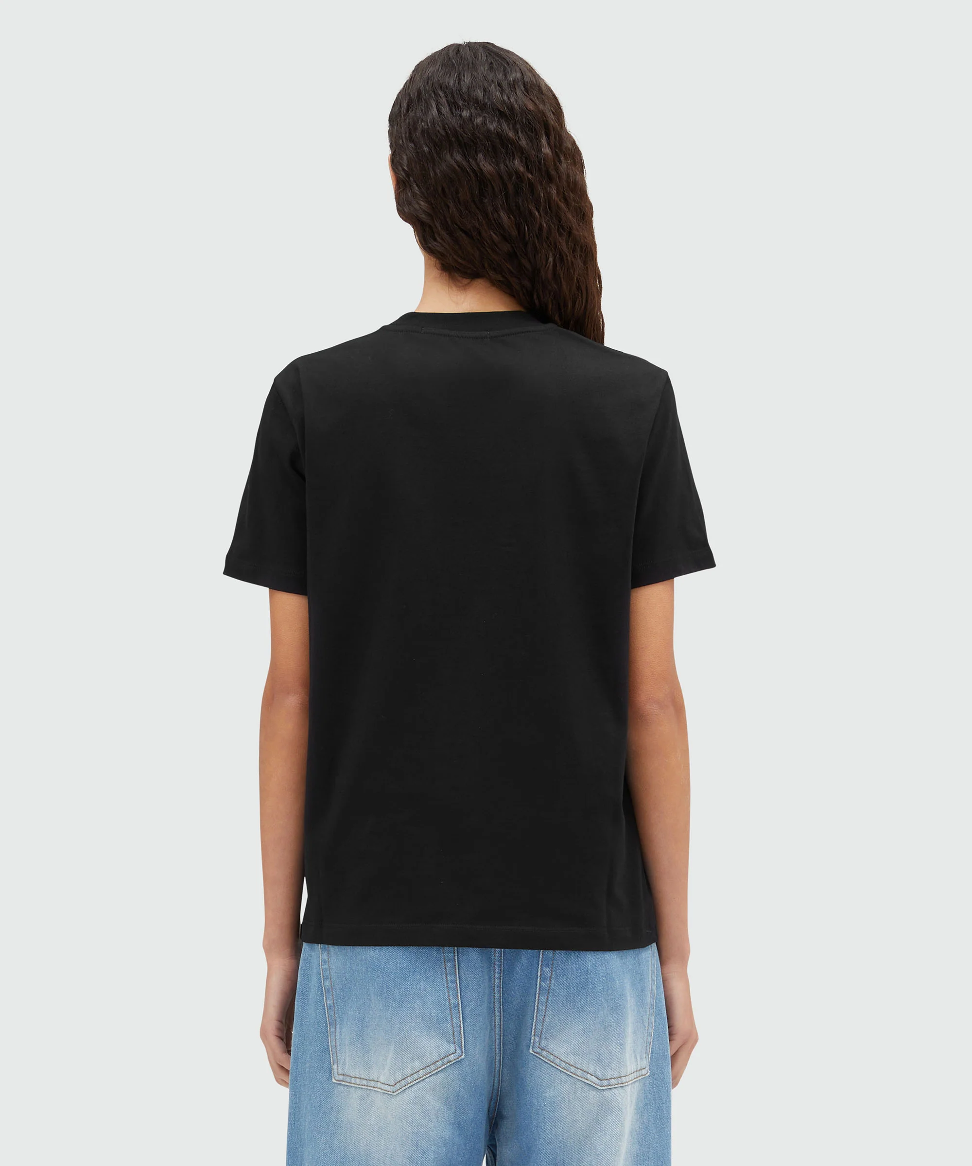 Cotton T-shirt in solid colour with logo - Image 3