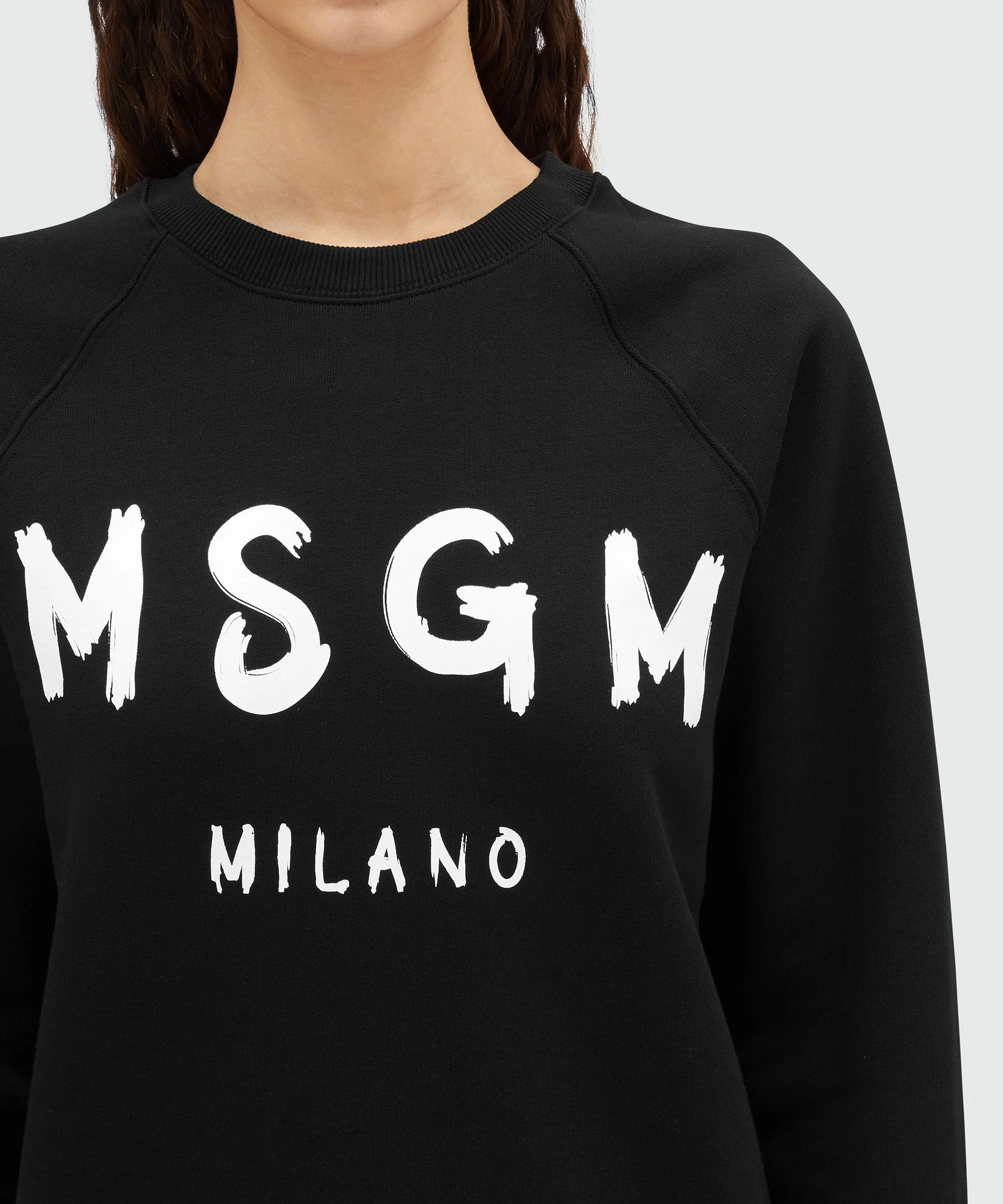 Crew neck cotton sweatshirt with a brushed logo - Image 5