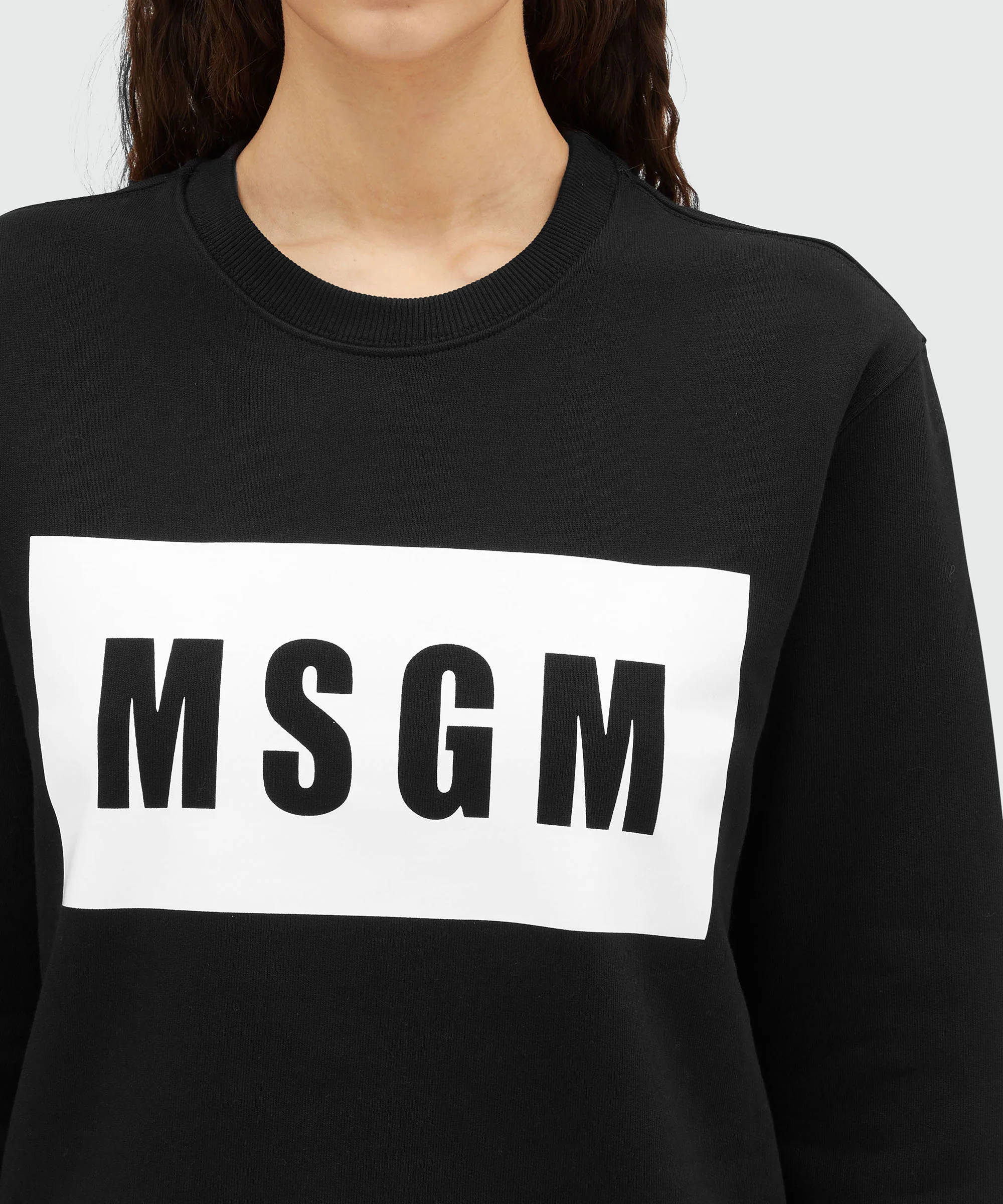 Black crew neck sweatshirt with box logo - Image 5