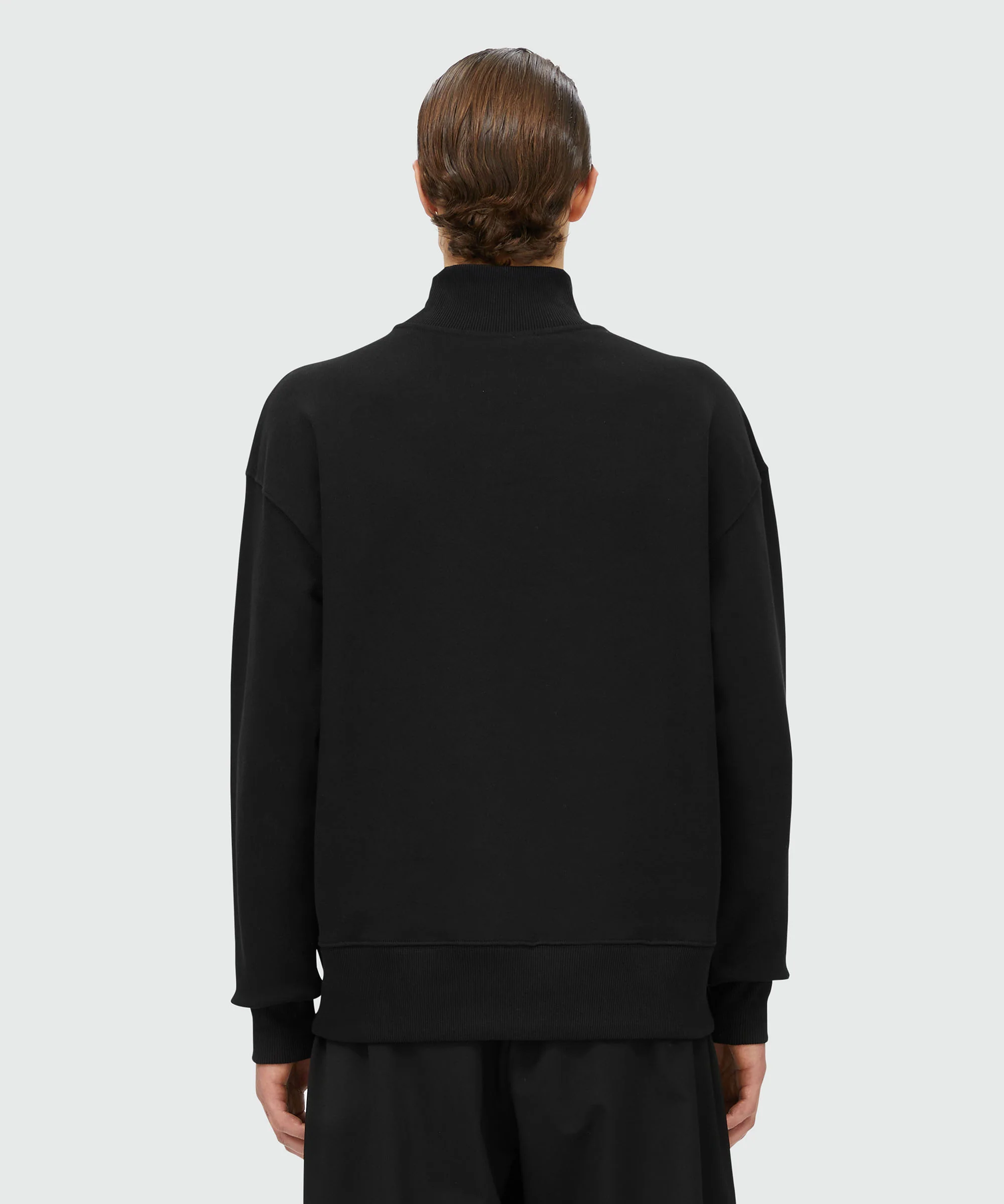 Black turtleneck sweatshirt with micro logo - Image 3