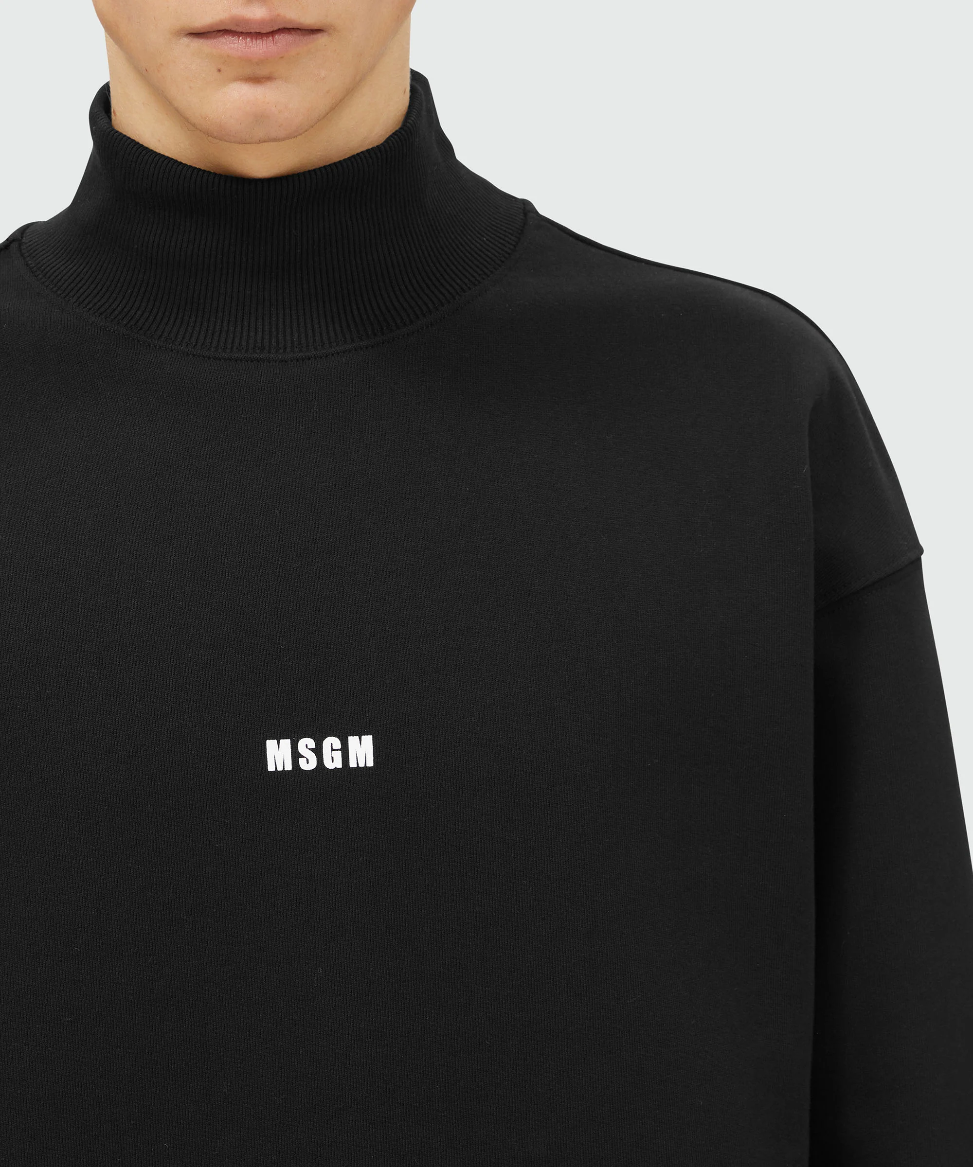 Black turtleneck sweatshirt with micro logo - Image 5