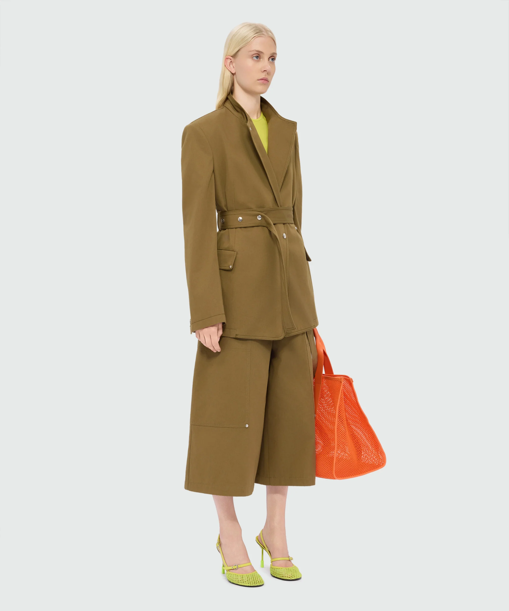 Lime short-sleeve viscose ribbed T-shirt - Image 4