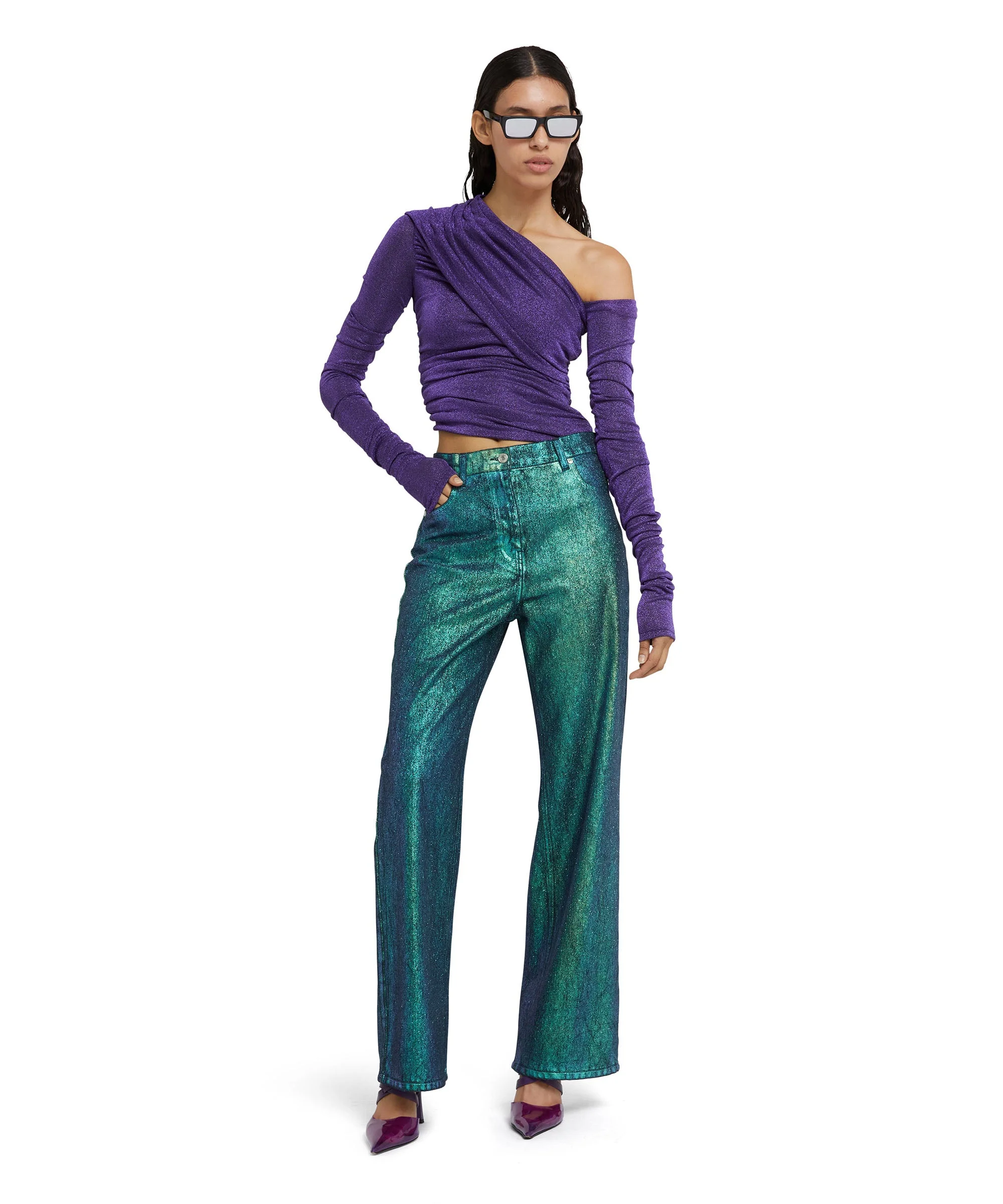 Mirrored sunglasses in Polaroid acetate for MSGM - Image 6