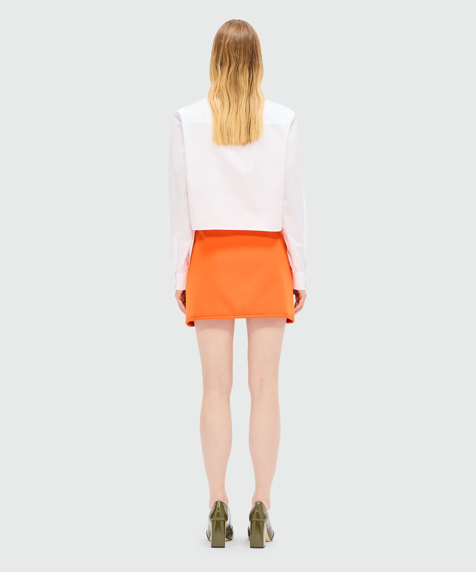 Orange cady miniskirt with "TheMwave" detail - Image 3
