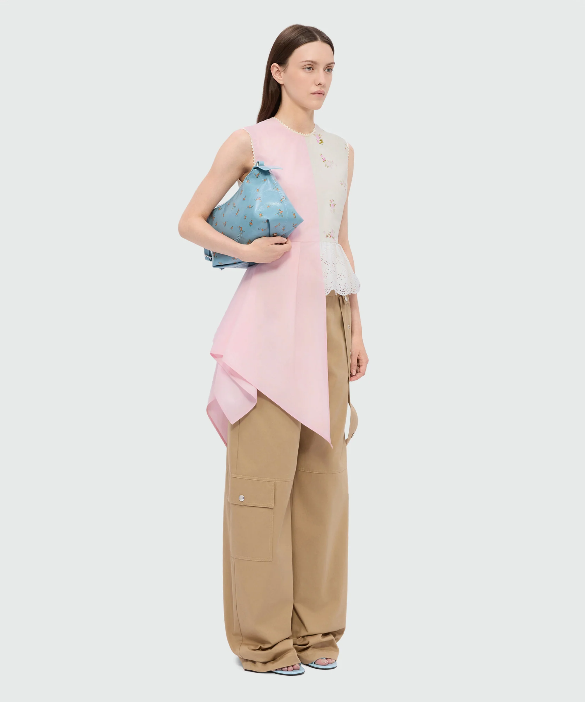 Pink patchwork poplin and Sangallo top - Image 4