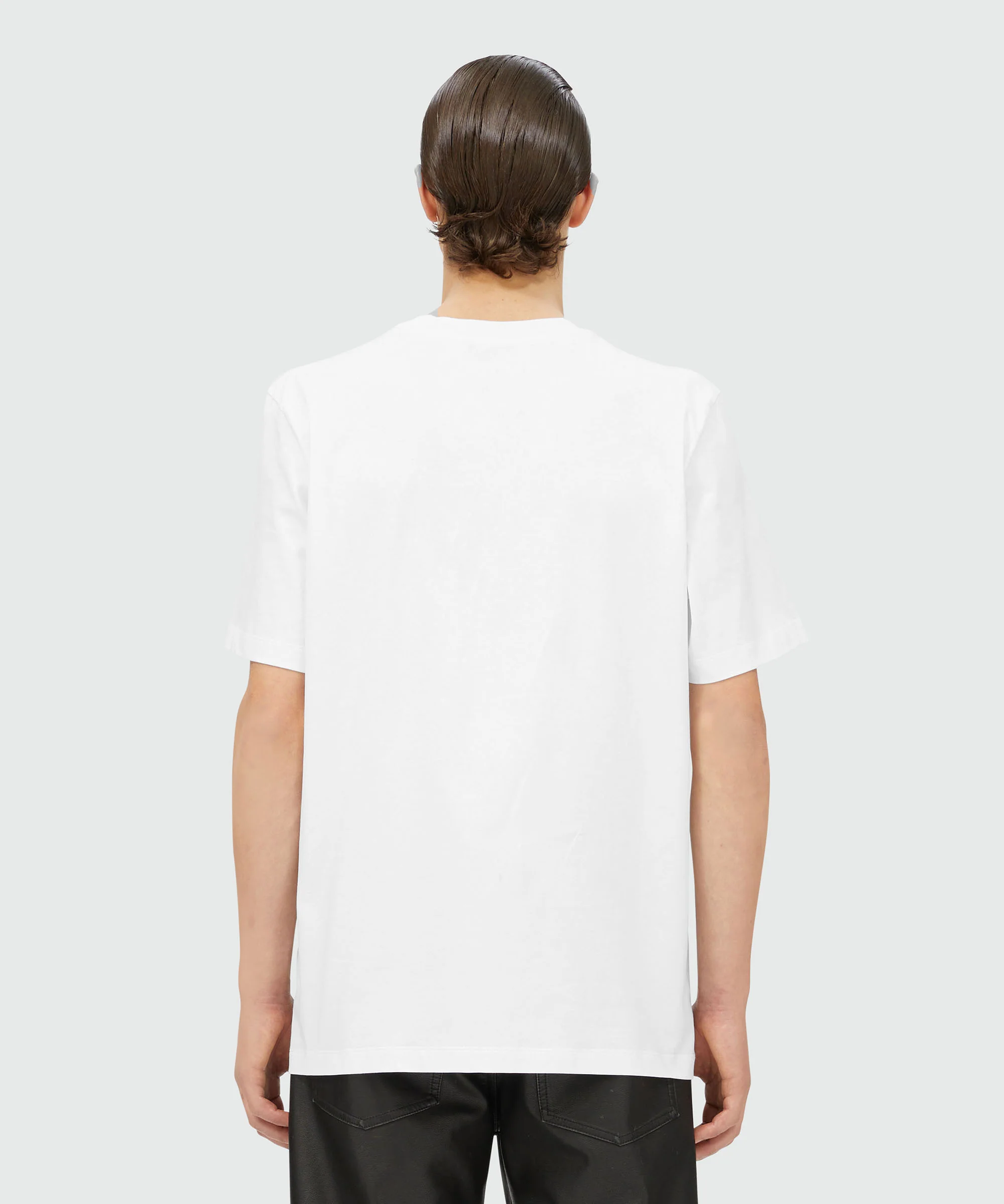 Round neck cotton T-shirt with micro logo - Image 3