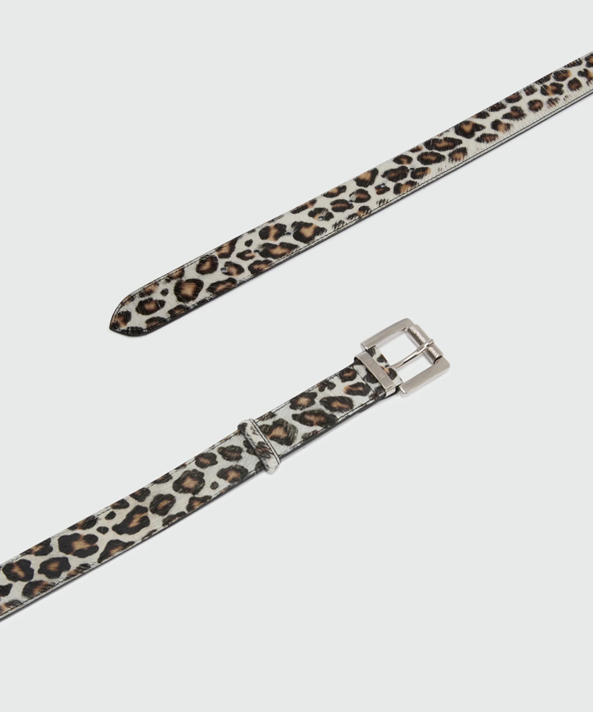 White pony-effect belt with animal print - Image 3